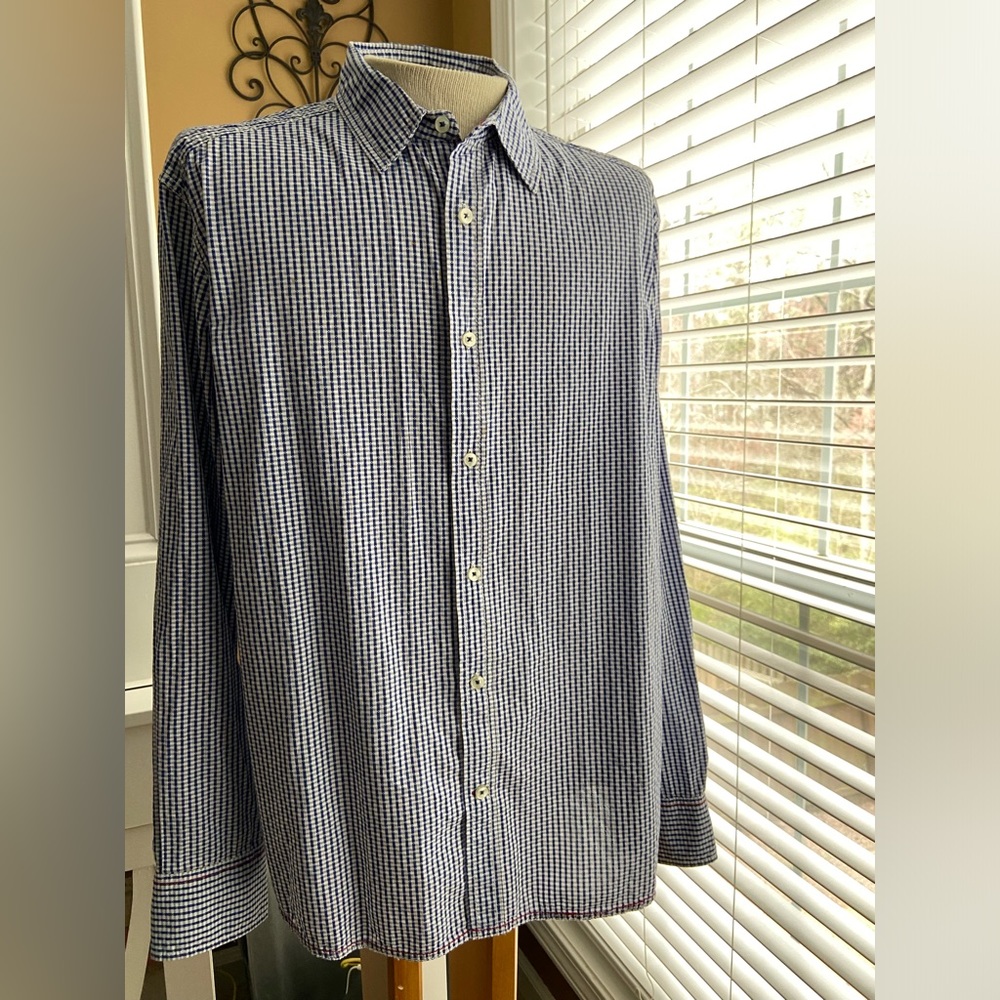 Vintage Italia Blue & White Button-Down Shirt
